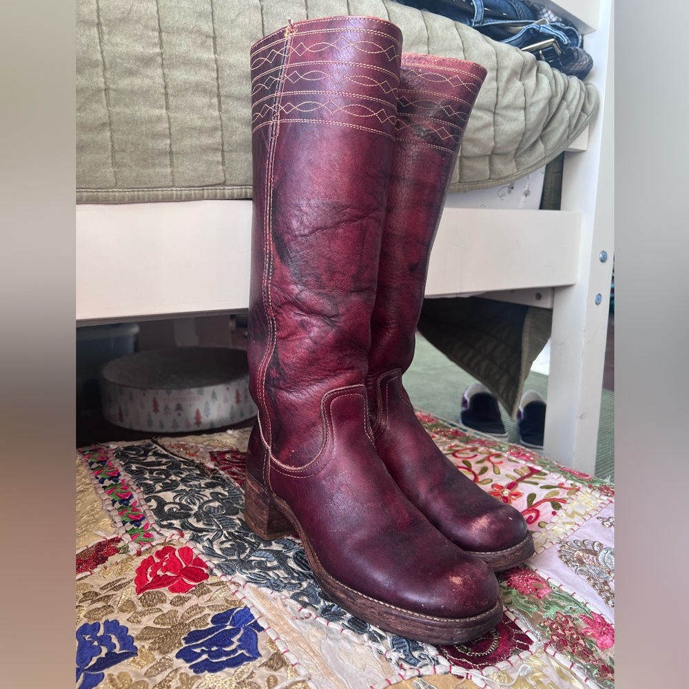 Frye Burgundy Campus Style 150th Anniversary Boots